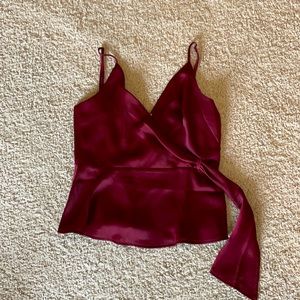 Lulus Burgundy Strappy surplus top